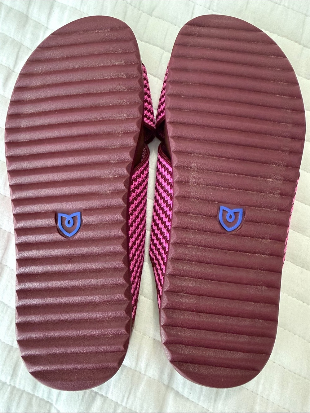 Rothys Brown & Pink Striped The Weekend Slide Women's Size 7 - Picture 11 of 12